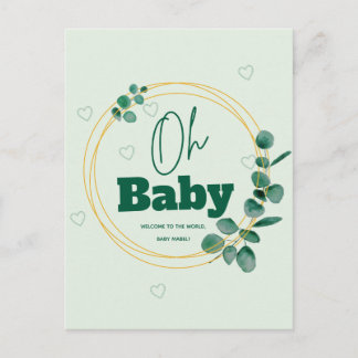 Oh Baby Eukalyptusblätter Babyparty Postkarte
