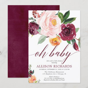 Oh Baby Fall rustikale Blumendusche Einladung
