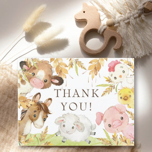 Oh Baby Farm Animals Baby Dusche Danke Postkarte