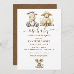 Oh Baby Farm Animals Baby Dusche Einladung
