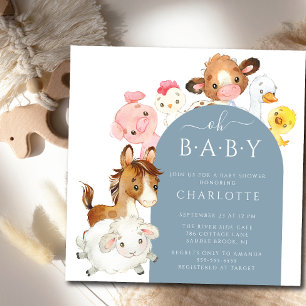 Oh Baby Farm Animals Baby Dusche Einladung