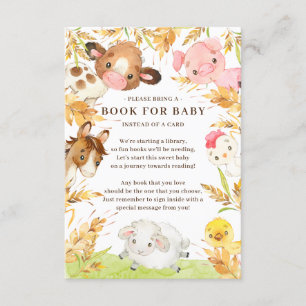 Oh Baby Farm Animals Baby Shower Book for Baby Begleitkarte