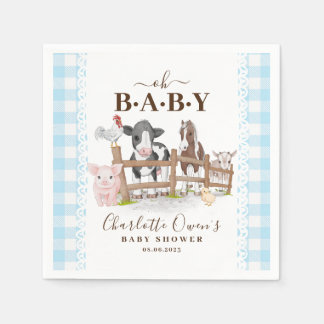 Oh Baby Farm Animals Barnyard Baby Dusche Napkins Serviette