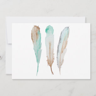 Oh Baby Feather Babydusche Einladung