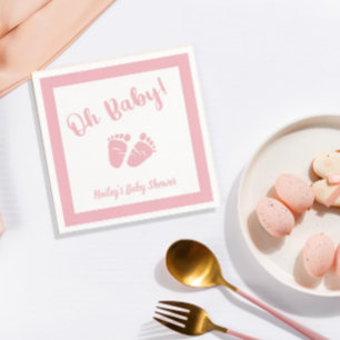 Oh Baby Feet   Girl Pink Babydusche Serviette