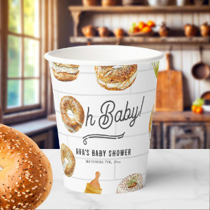 Oh Baby Flaschen & Bagels Baby Dusche Brunch Pappbecher