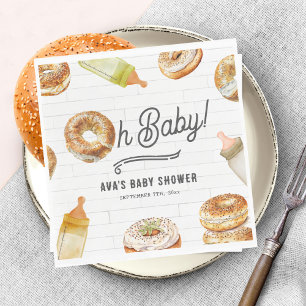 Oh Baby Flaschen & Bagels Baby Dusche Brunch Serviette