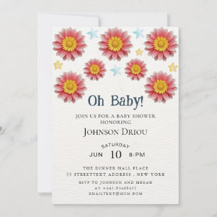 Oh Baby Florale Babyparty-Einladung Einladung