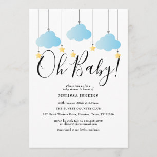 Oh Baby Funkel Funkel Blauer Baby Shower Sprinkle Einladung