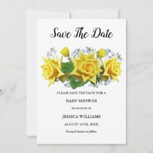 "Oh Baby" Gelbe Rosen Blumenspülung Save The Date