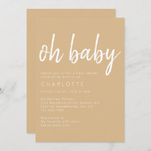 Oh Baby Gender Neutral Boho Babydusche Einladung