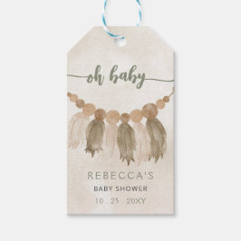 Oh Baby Gender Neutral Boho Babydusche Einladung Geschenkanhänger