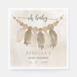 Oh Baby Gender Neutral Boho Babydusche Einladung Serviette