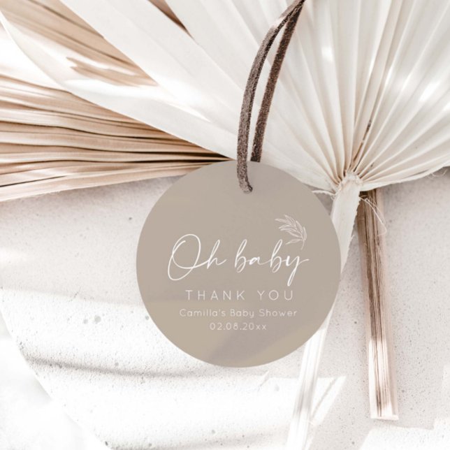 Oh Baby Gender Neutral Modern Baby Dusche Geschenkanhänger (Von Creator hochgeladen)