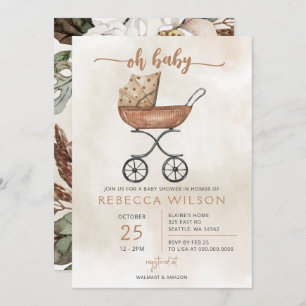Oh Baby Gender Neutral Pram Boho Babydusche Einladung