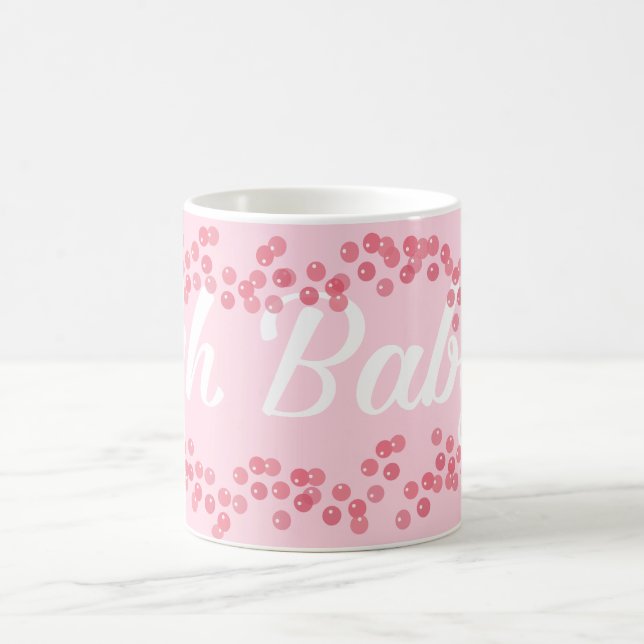 Oh Baby Gender Reveal Pink Girly Girl Tasse (Mittel)