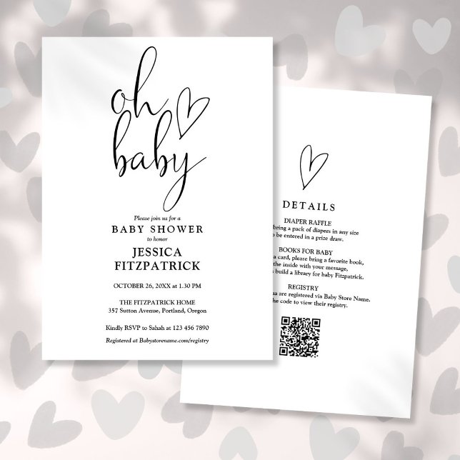 Oh, Baby Geschlecht neutral alles in einer Babydus Einladung (Oh Baby Gender Neutral All In One Baby Shower Invitation)