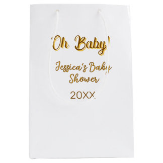 oh baby geschlechtsneutrale Babyparty orange golde Mittlere Geschenktüte