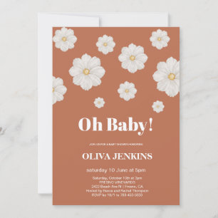 Oh Baby Geschlechtsneutrale Daisy-Baby-Party Einladung