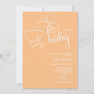 Oh Baby   Geschlechtsneutrale Foto-Baby-Party Einladung