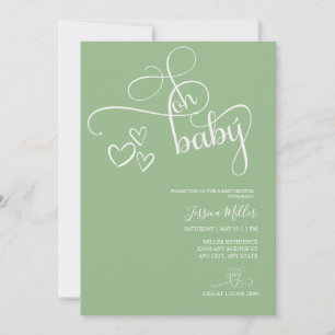Oh Baby   Geschlechtsneutrale Foto-Baby-Party Einladung