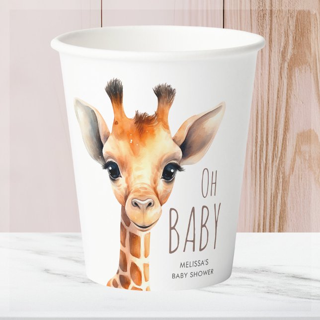 Oh Baby Giraffe Baby Dusche Pappbecher (Von Creator hochgeladen)