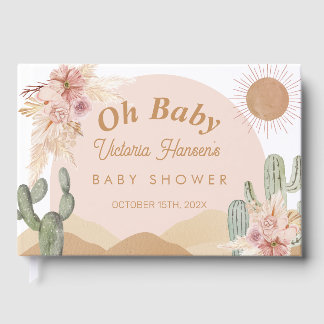 Oh Baby Girl Desert Baby Dusche Southwestern Boho Gästebuch