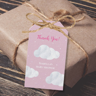 Oh Baby Girl Pink Clouds Sky Stars Baby Dusche Geschenkanhänger