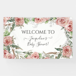 Oh Baby Girl Shower BOHO Wasserfarbe Blume Crown Banner