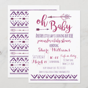 Oh Baby Girl Tribal Baby Shower Einladung
