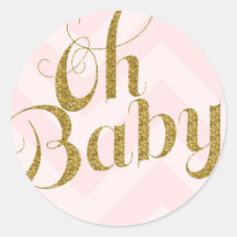 Oh Baby - Gold Glitzer Rosa Zickzack Gefälligkeits