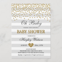 Oh Baby Gray and Gold Neutral Baby Dusche Sprinkle