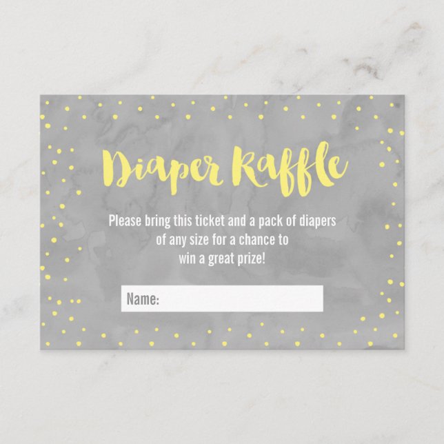 Oh Baby Gray und Yellow Baby Dusche Windelwanne Begleitkarte (Vorderseite)