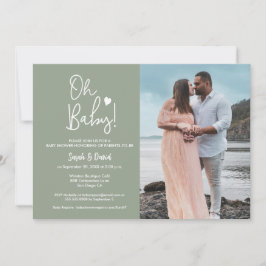 Oh Baby Green Custom Foto Couple Dusche Einladung