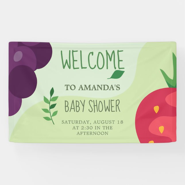 Oh Baby Green Fruice Juice Baby Dusche Banner (Horizontal)