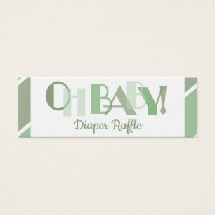 Oh Baby Green Modern Typografy Diaper Raffle