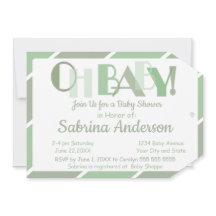 Oh Baby Green Modern Whimsical Baby Dusche