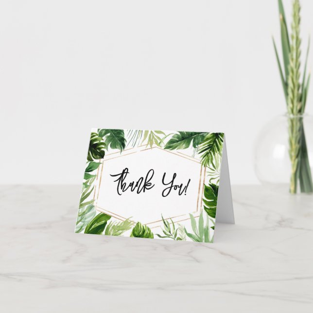 Oh Baby Greenery Baby Dusche Danke Karte (Vorderseite)