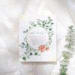 Oh Baby Greenery & Gold Floral Baby Dusche Einladungspostkarte<br><div class="desc">Rett auf Umschläge mit Postkarteneinladungen! Dieses Design zeichnet sich durch Eukalyptusgrün,  rosa Aquarellfarben und elegante Schriftzeichen aus. Klicken Sie auf den Link Sammlung auf dieser Seite,  um passende Produkte anzuzeigen. Für eine erweiterte Anpassung dieses Designs,  wählen Sie die Schaltfläche "Anpassen" oben! Besuchen Sie unseren Shop für weitere Designs!</div>