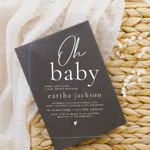 Oh Baby Groovy Elegant Typografy Arch Baby Shower Acryleinladungen