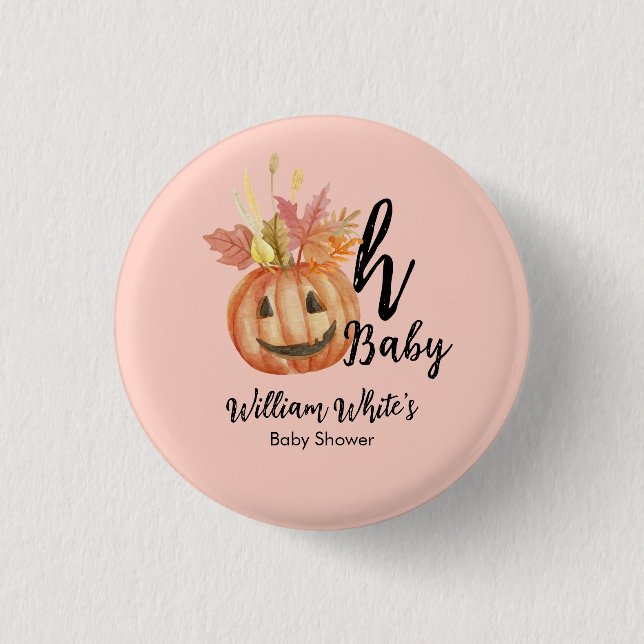 Oh, Baby! Halloween Fall Pumpkin Verlasse Kinderdu Button (Vorderseite)