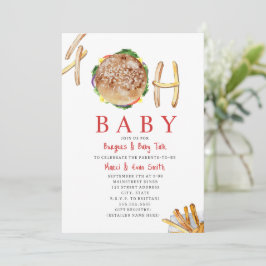 Oh Baby Hamburger und Fries Co Ed Baby Shower Invi Einladung