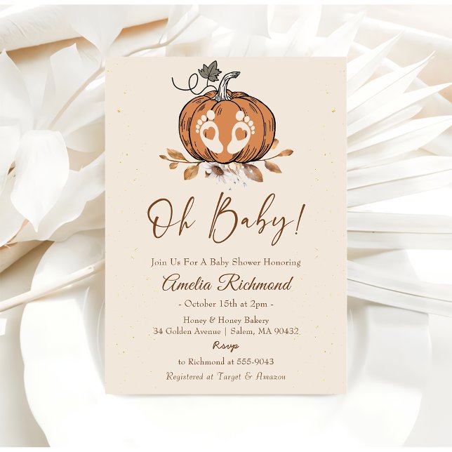 Oh Baby! Herbst Pumpkin Autumn Baby Dusche Einladung (Von Creator hochgeladen)