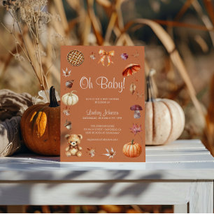 Oh Baby Herbst Terrakotta Babyparty Einladung