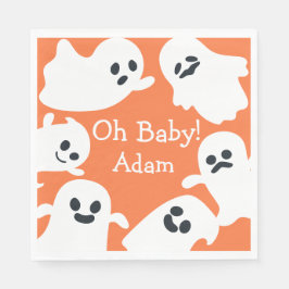 Oh, Baby! Herbstdusche Orange & White Halloween Serviette