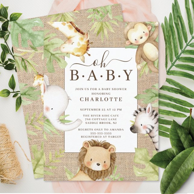 Oh Baby Jungle Baby Dusche Einladung (Von Creator hochgeladen)