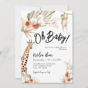 Oh Baby Jungle Baby Dusche Einladung