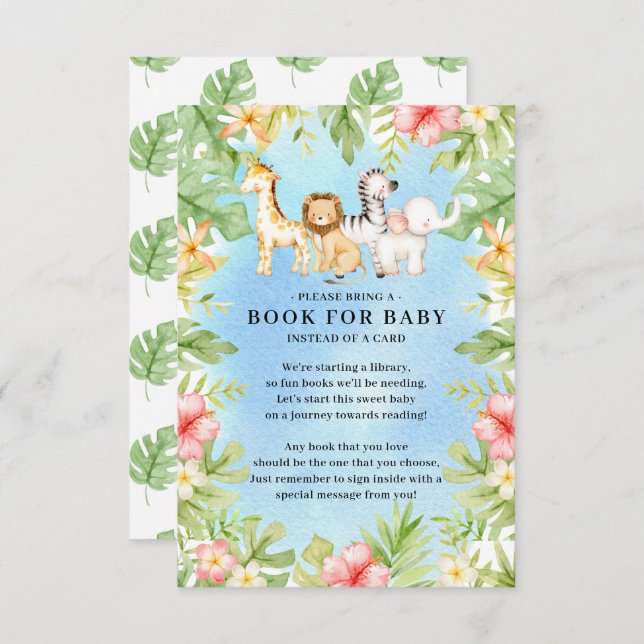 Oh Baby Jungle Baby Showbook für Baby Enclosur Begleitkarte (Vorne/Hinten)