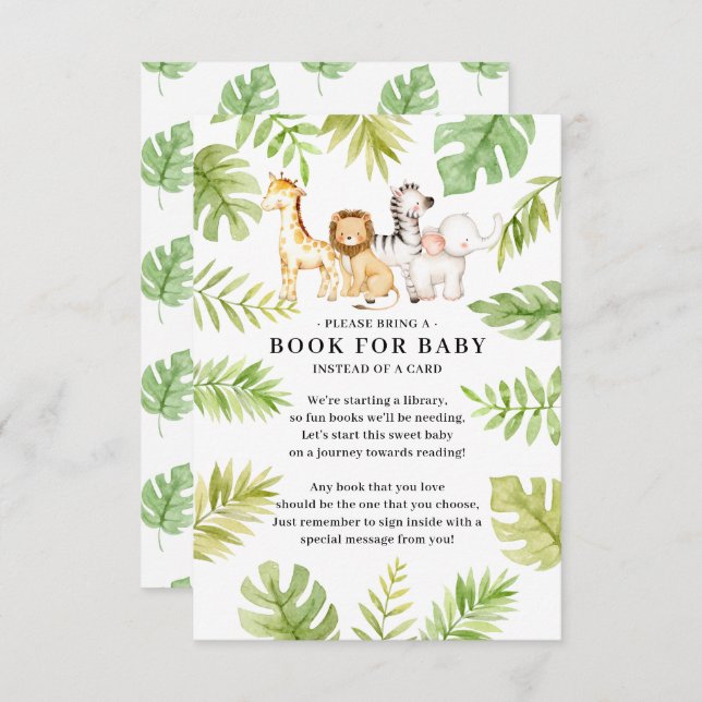 Oh Baby Jungle Baby Showbook für Baby Enclosur Begleitkarte (Vorne/Hinten)