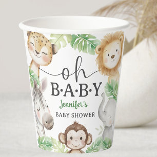 Oh Baby Jungle Baby Shower Safari-Tiere  Pappbecher